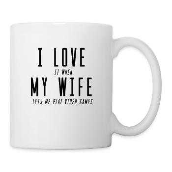 Wife Videogame Zocken Wortwitz Geschenk Idee - Tasse - Weiß - Rechts
