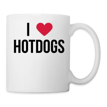 J'adore les hot-dogs! Proverbes cadeau - Mug blanc - blanc - Droite