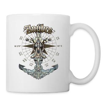 Antibes Ancre nautique Bateau à voile été - Mug blanc - blanc - Droite