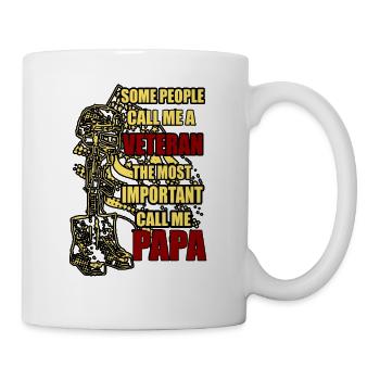 Veteran Papa Vater Army Vatertag Soldat Geschenk - Tasse - Weiß - Rechts