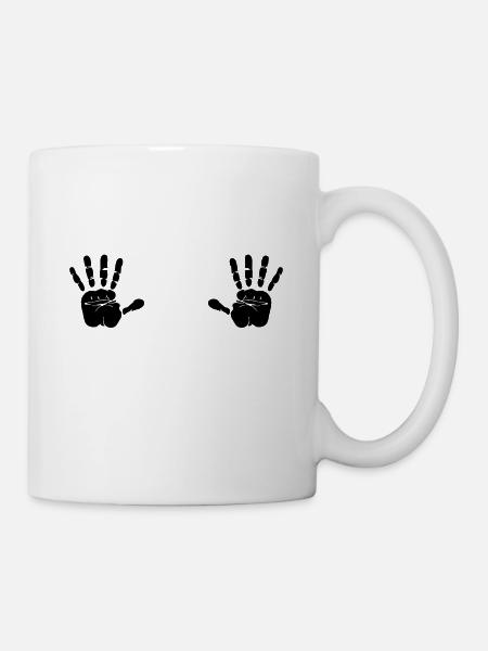 Handprint hand plaster cast baby gift - Mug - white