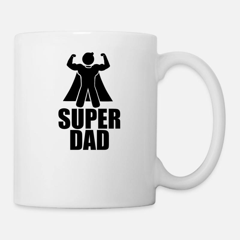 "SUPER DAD" Tshirt - Geschenkidee - Kop/krus - hvid