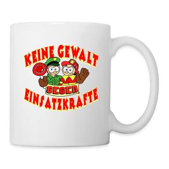 Keine Gewalt gegen Einsatzkräfte - Tasse - Weiß - Rechts