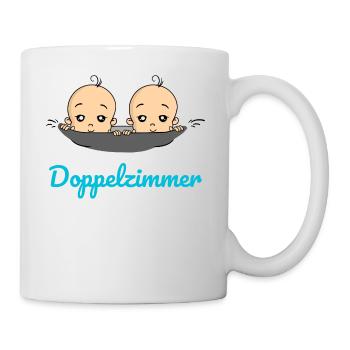 Doppelzimmer Baby Zwillinge Schwangerschaft - Tasse - Weiß - Rechts