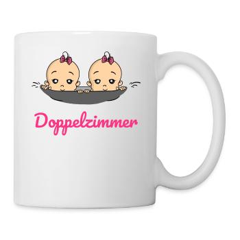 Doppelzimmer Baby Zwillinge Schwangerschaft - Tasse - Weiß - Rechts