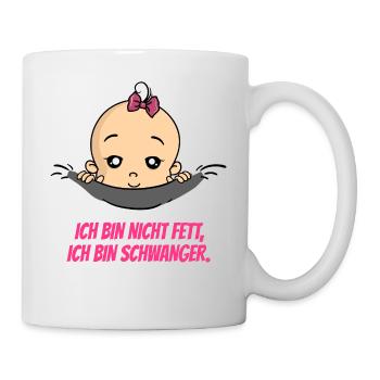 Ich Bin Nicht Fett Schwangerschaft Baby - Tasse - Weiß - Rechts