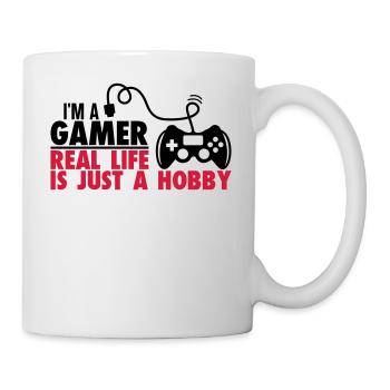 I'm a gamer real life is just a hobby - Tasse - Weiß - Rechts