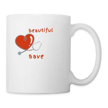Docteur infirmière soignante Docteur battement cardiaque - Mug blanc - blanc - Droite