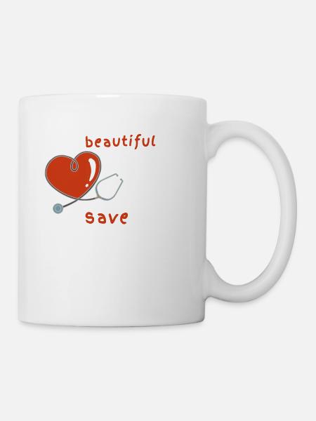 Arzt Krankenschwester Pfleger Doktor Herzschlag - Tasse - Weiß