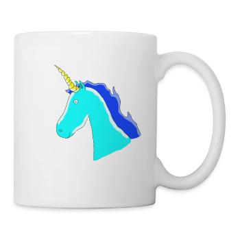 idée cadeau licorne licorne queue Blauhorn - Mug blanc - blanc - Droite