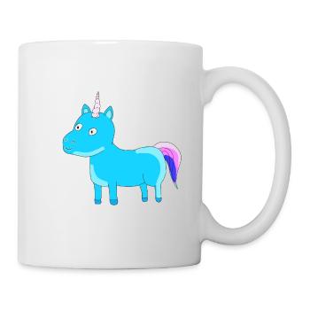 Einhorn Unicorn Himmelblau Geschenk Idee Schweif - Tasse - Weiß - Rechts