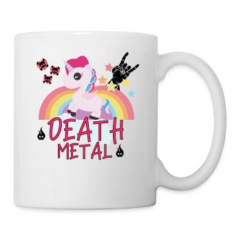 Death Metal Einhorn Regenbogen Pferd Rock Geschenk - Tasse - Weiß - Rechts