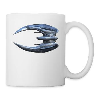 Battlestar Gallactica: Cylon Raider [Vue de dessus] - Mug blanc - blanc - Droite