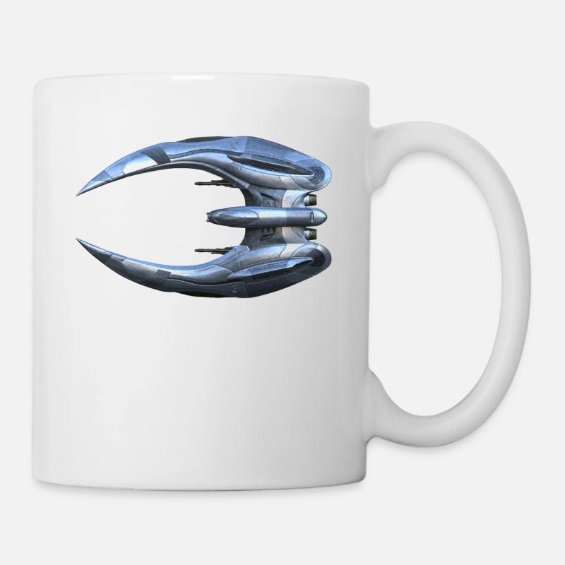 Battlestar Gallactica: Zylonischer Räuber [Draufsicht] - Tasse - Weiß