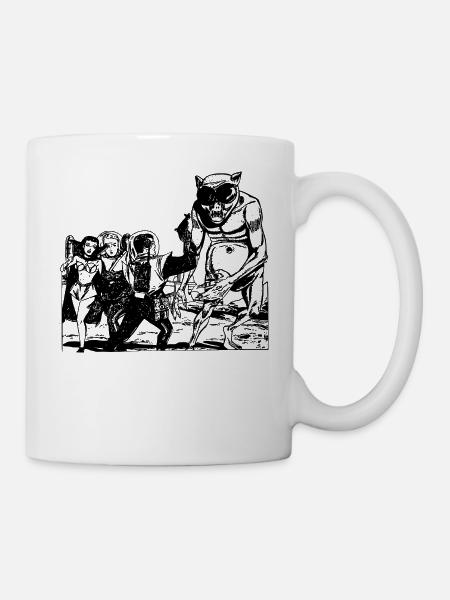 Altes Retrozukunft Alien Monster Design - Tasse - Weiß