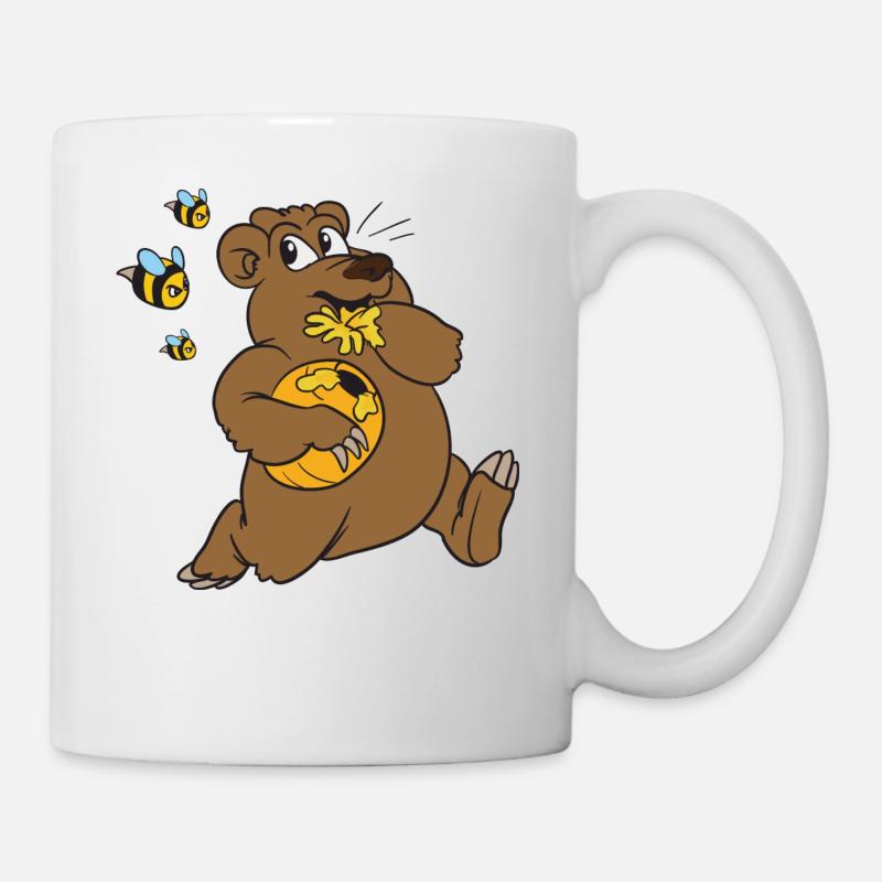 Bär Honig Bienen Honigbienen Braunbär - Tasse - Weiß