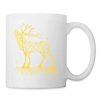 Forest deer in yellow - Mug - white - Right