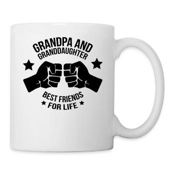 Grand-père et sa petite fille meilleur ami - Mug blanc - blanc - Droite