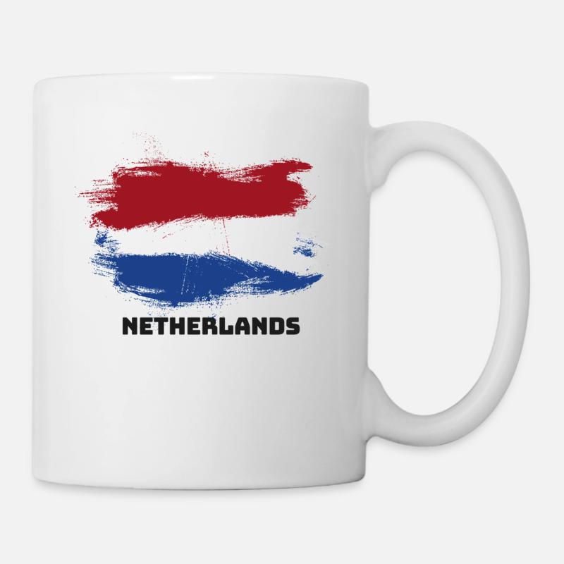 drapeau, bannière Pays-Bas Hollande - Mug blanc - blanc