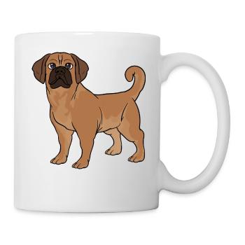 Puggle Beagle Mops Hund - Tasse - Weiß - Rechts