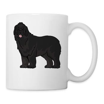 Neufundländer Hund - Tasse - Weiß - Rechts