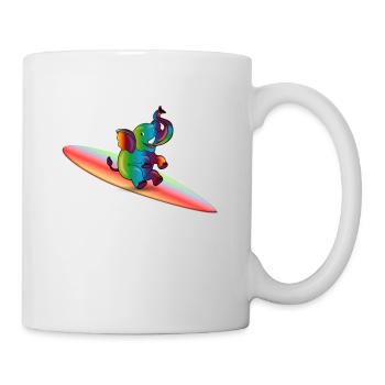 surfin elephant - Tasse - Weiß - Rechts