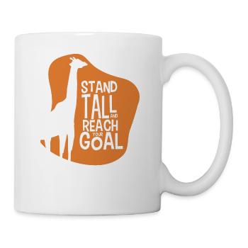 Stand Tall and reach your Goal Giraffe Motivation - Tasse - Weiß - Rechts
