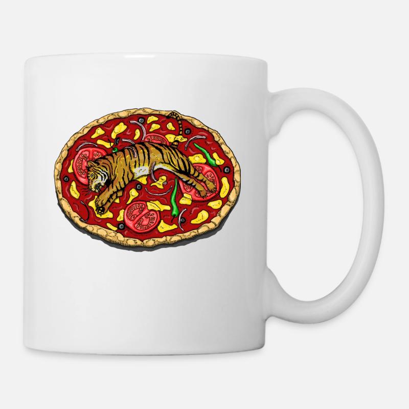 TIGER PIZZA - Mug blanc - blanc