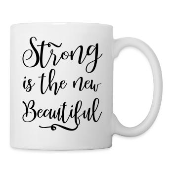 Strong est une nouvelle belle salle de fitness qui dit femmes - Mug blanc - blanc - Droite