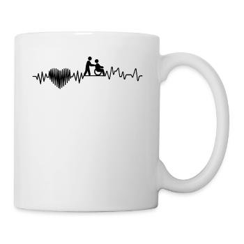 soins à domicile principal T-shirt battement de coeur des aides familiaux - Mug blanc - blanc - Droite
