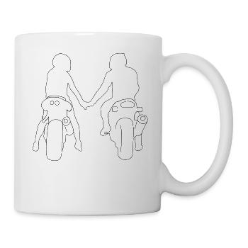 Motorcyclist couple - Mug - white - Right