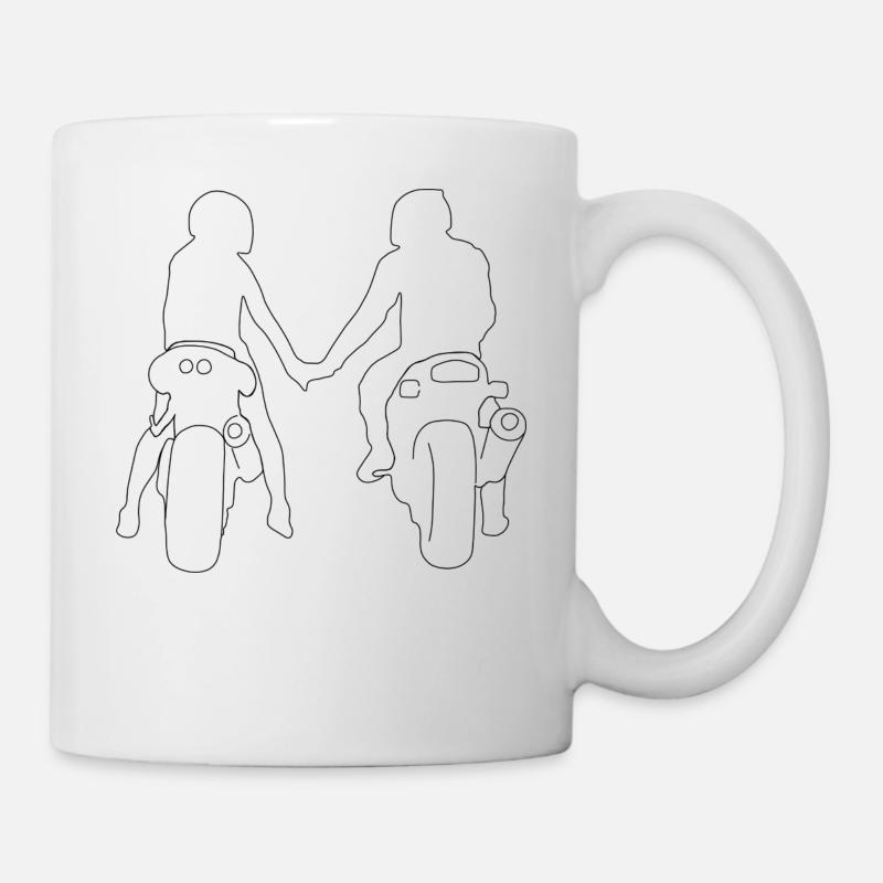 Motorradfahrer Paar - Tasse - Weiß