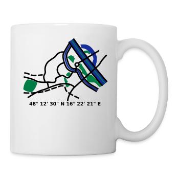 carte de la ville de Vienne Vienne - Mug blanc - blanc - Droite
