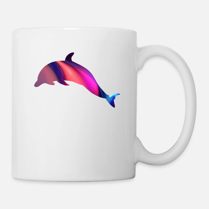 dauphin dauphin rose Eau de dauphin liquide ju - Mug blanc - blanc