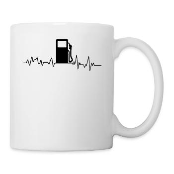 station t-shirt station essence Heartbeat cadeau préposé - Mug blanc - blanc - Droite