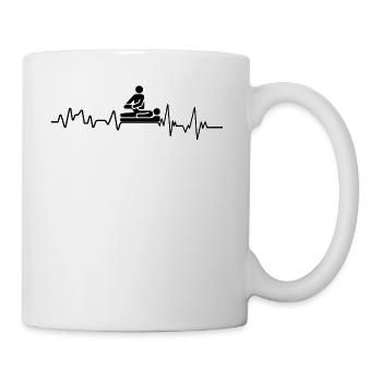 Heartbeat Physiotherapeut T-Shirt Geschenk Physio - Tasse - Weiß - Rechts