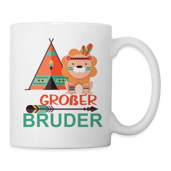 großer Bruder Löwe - Tasse - Weiß - Rechts