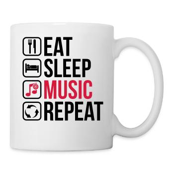 Eat Sleep Music Repeat - Tasse - Weiß - Rechts