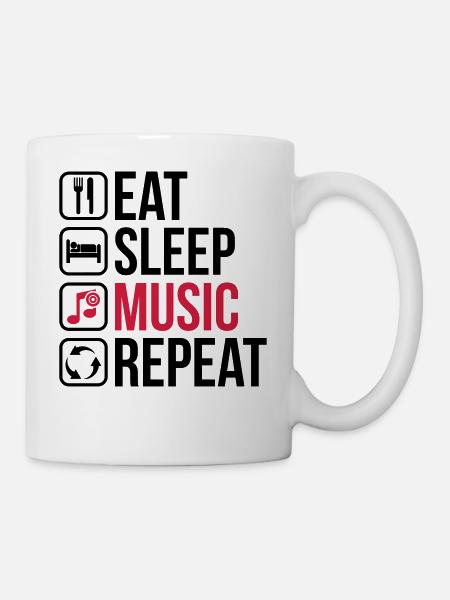 Eat Sleep Music Repeat - Mug - white
