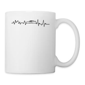 Heartbeat Autorennen T-Shirt Geschenk Motorsport - Tasse - Weiß - Rechts