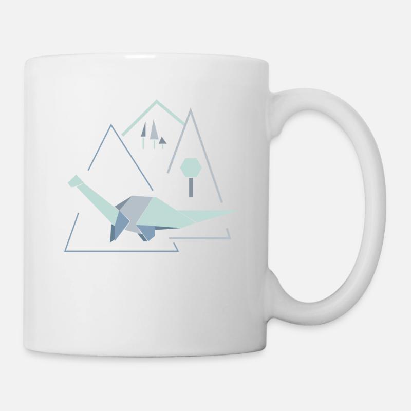 Brachiosaurus Dinosaurier Langhals Dino Origami - Tasse - Weiß