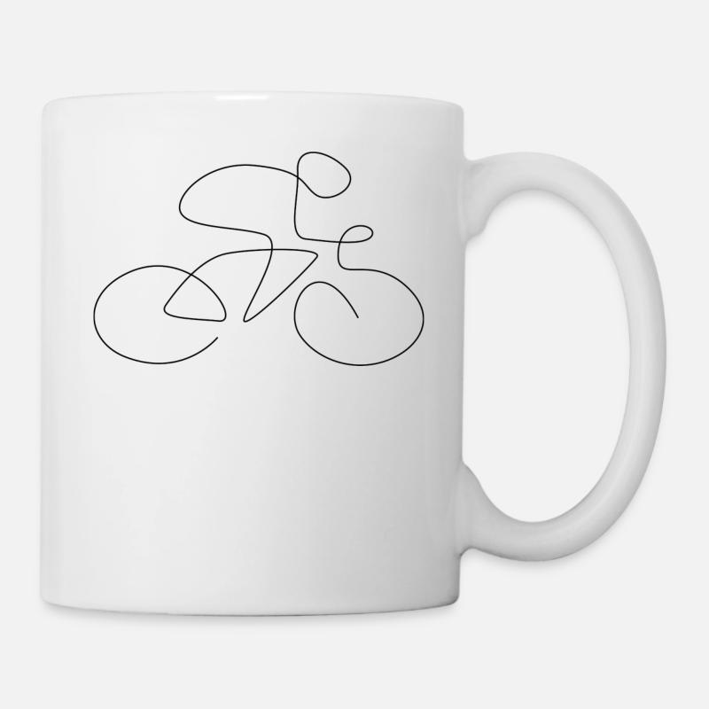 Vélo une ligne - Mug blanc - blanc