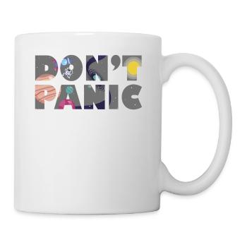 Galaxy Planets Don't Panic Gift - Tasse - Weiß - Rechts
