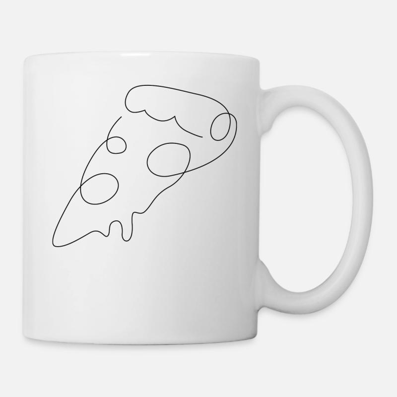 Pizza One line - Tasse - Weiß