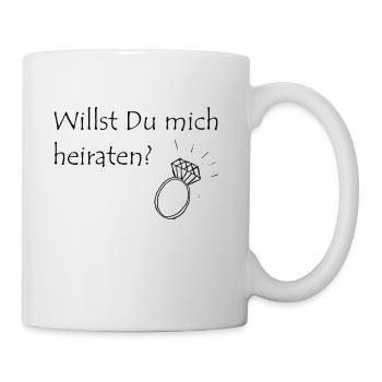 Heiratsantrag Hochzeit Willst du mich heiraten - Tasse - Weiß - Rechts