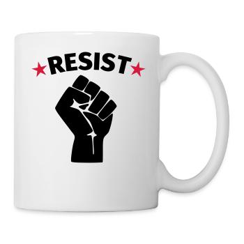 Resistance protest raised fist - Mug - white - Right