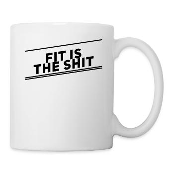 Fit ist die Scheiße Sportwetten T-Shirt - Tasse - Weiß - Rechts