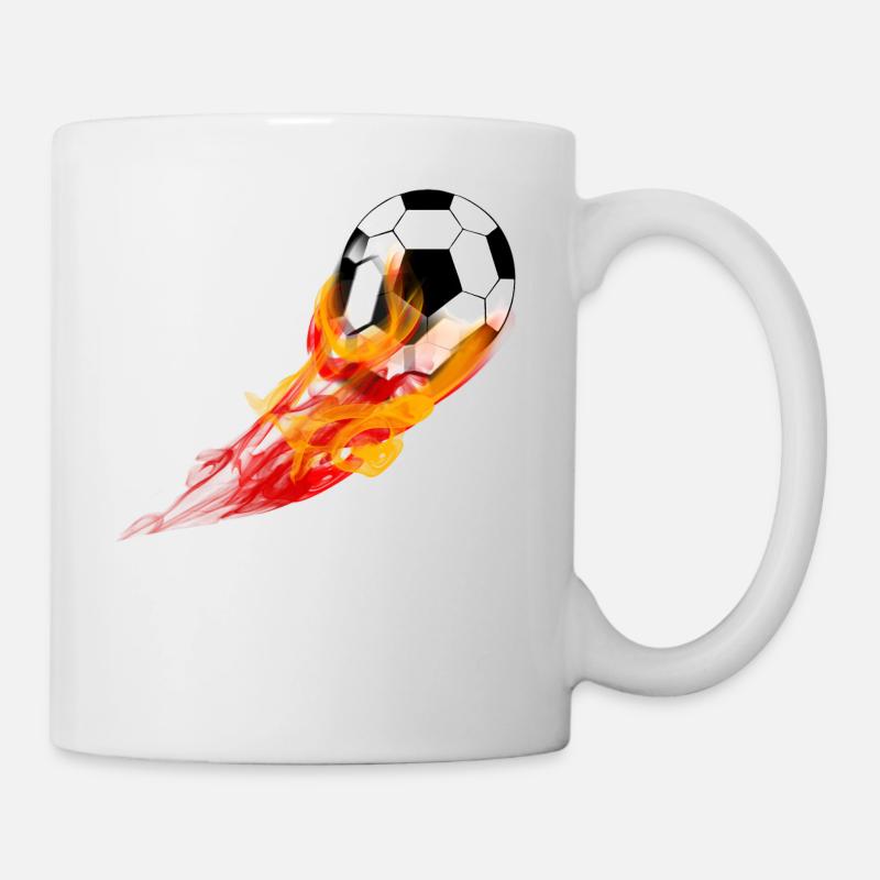 Fussball mit Feuer - Tasse - Weiß