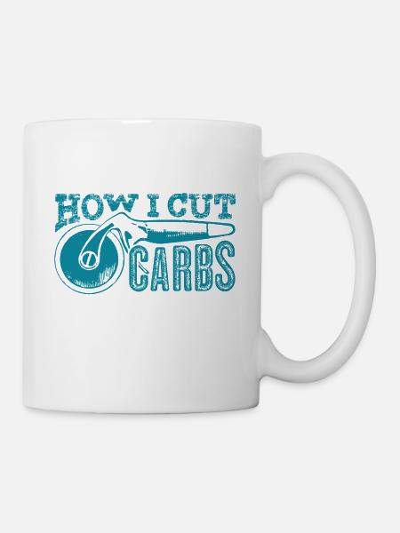 Les glucides se débarrasser de - avec une pizza! - Mug blanc - blanc