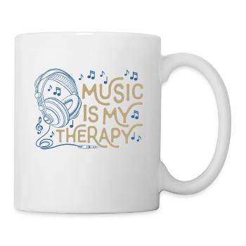 Die Musik ist meine Therapy Leben - Tasse - Weiß - Rechts